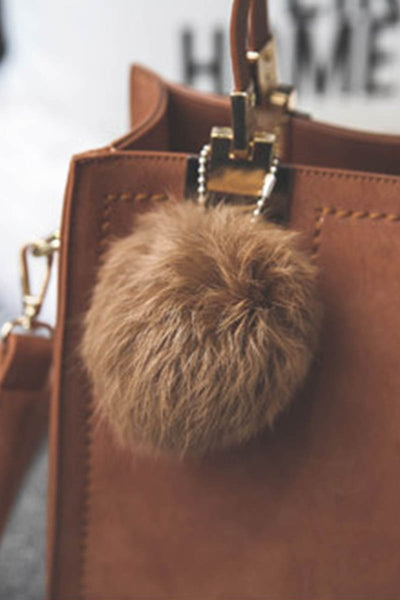 Borsa Tote con Pom Pom