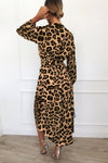 Vestito Arricciato con Stampa Animalier