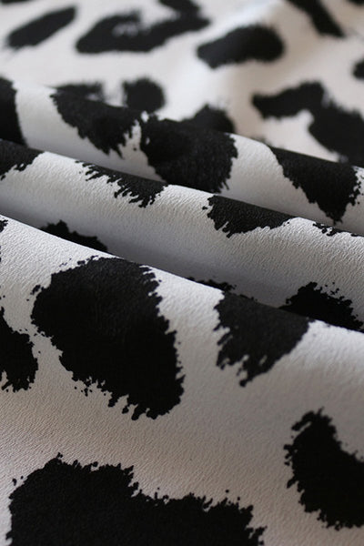 Vestito Arricciato con Stampa Animalier