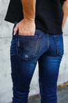 Jeans a Sigaretta con Pieghe