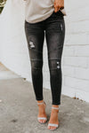 Jeans a Sigaretta con Pieghe