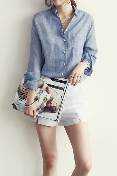 BLUSA OXFORD IN LINO